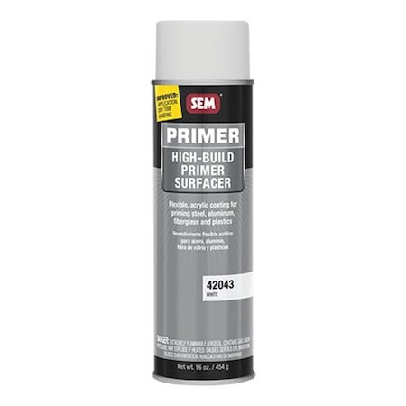 Sem High-Build Primer Surfacer, 20 oz, White, 11 sq-ft at 2 mil DFT Coverage, 1 hr Dry Curing 42043