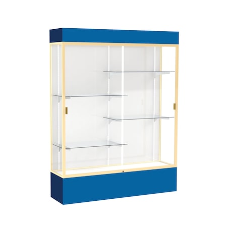 Ghent Lighted Floor Display Case 60x80x16, White, Champange 3175WB-GD-RY