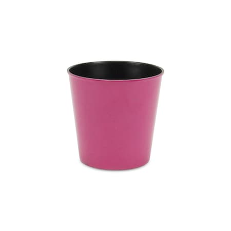Homeroots 5in Hot Pink Recycled Plastic Indoor Outdoor Round Pot Planter 488313