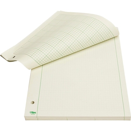 Tops Business Forms TOPS, ENGINEERING COMPUTATION PADS, 5 SQ/IN QUADRILLE RULE, 8.5 X 11, GREEN TINT, 200PK 35502