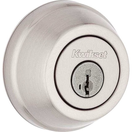 Kwikset Single Cylinder Deadbolt, 1" L Throw, Zinc 780-15-SMT-6AL-STRKP-K3