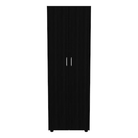 Homeroots 19in Black Wood Corner Accent Chest 732030