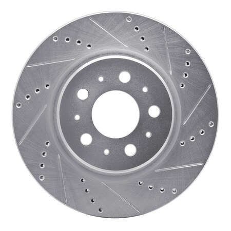 Dynamic Friction Co DFC Brake Rotor - Drilled and Slotted - Silver 631-26002R