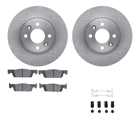 Dynamic Friction Co DFC Rotors with EURO 5000 Ceramic Brake Pads includes Hardware 6612-63448