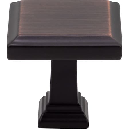 Designperfect 1-3/16 Overall Length Square Cabinet Knob, Brushed Oil Rubbed Bronze, 25PK DPA25S54KORB