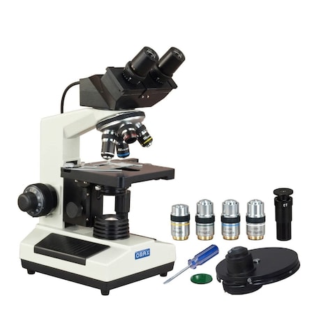 Amscope 40X-2000X 3MP Digital Integrated Microscope w/Halogen Illumination + 4-lens Phase-contrast Turret K MD827S30-PHB3