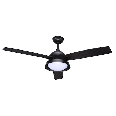 Good Housekeeping 52" Barnlight ceiling fan with R/C, Matte Black 20096-MB