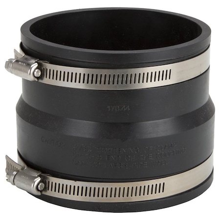Prosource Coupling, 4 x 4 in, PVC, Black KJ-003