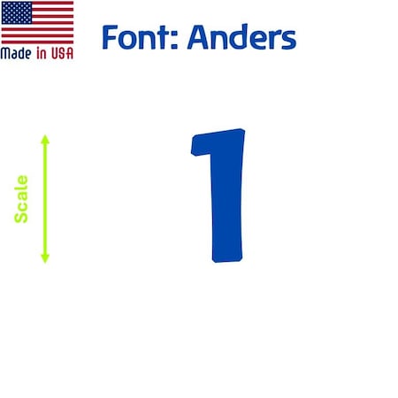 Aacc Self-Adhesive Vinyl Number: 1, Size: 2 in. Color: Blue Font: Anders, 1 sticker AACC-Anders-N1-Blue-I2x1