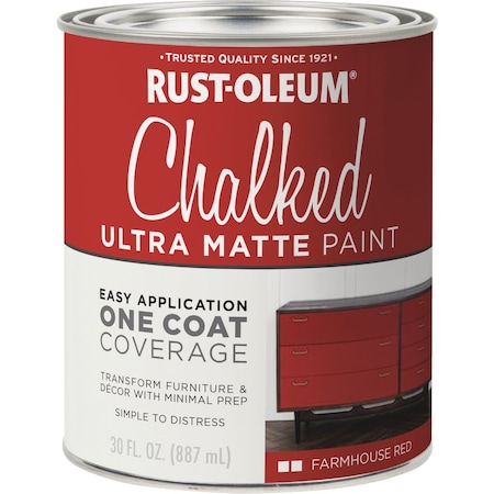 Rust-Oleum Chalked Ultra Matte Farmhouse Red 30 Oz. Chalk Paint 329211