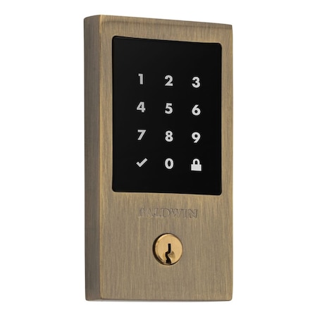 Baldwin Baldwin Z-Wave Minneapolis Touchscreen Deadbolt with Schlage C Keyway Antique Brass Finish 8225050ZW