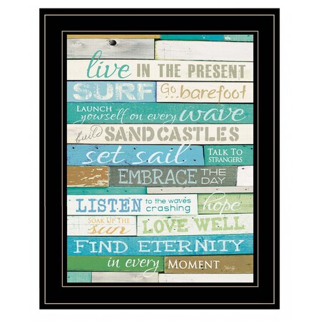 Homeroots Live in the Present 3 Black Framed Print Wall Art 407783