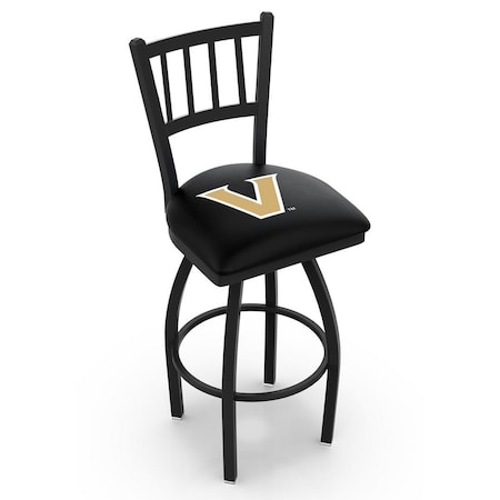 Holland Bar Stool Co 30" Blk Wrinkle Vanderbilt Swivel Bar Stool, Jailhouse Back L01830Vander