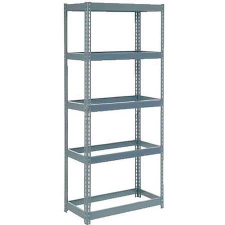 Global Industrial 5 Shelf, Heavy Duty Boltless Shelving, Starter, 36"W x 12"D x 120"H, No Deck B3170895