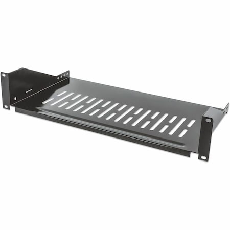 Intellinet Network Solutions 19" Cantilever Shelf, 2U, 2-Point Front Mount, 250mm Depth, Max 25kg, Black, Three Year Warranty 712507