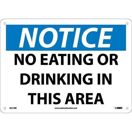 Nmc Notice No Eating Or Drinking In This Area Sign, N217RB N217RB