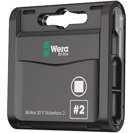 Wera Bit-Box 20 V Robertson, # 2 x 25 mm, 20 pieces 5057790001