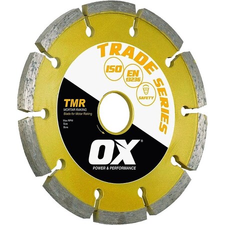 Ox TRADE TMR Blade, 4-1/2 in Dia, 7/8 to 5/8 in Arbor, Segmented Rim OX-TMR-4.5