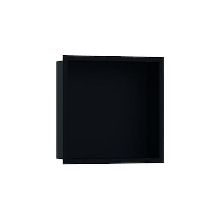 Hansgrohe XtraStoris Individual Wall Niche Matte Black with Design Frame 12"x 12"x 4" in Matte Black 56098670