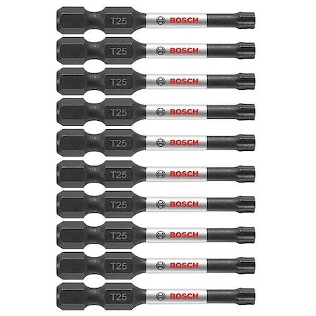Bosch Impact Driver Bits, 2 In. Torx No. 25 Impact Tough Screwdriving Power Bits, 10-Pack ITT252B