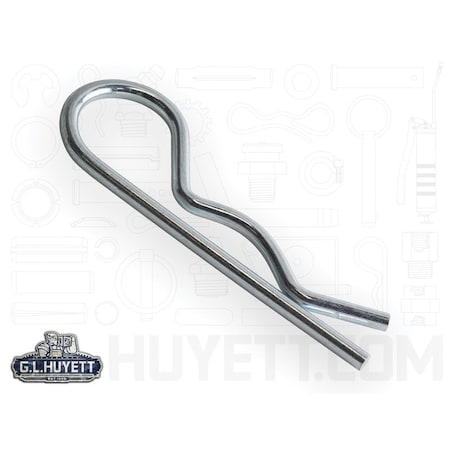 Huyett Bridge Pin, Zn Plt Spg Stl, .177 Wire Dia x 3.75 L x .940 In Eye Dia x Fits 7/8 to 1.25 Shft BP-208