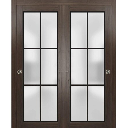 Sartodoors Sliding Closet Bypass Doors with Hardware Planum 2122 72x96 (2* 36x96) Solid Core Modern Interior PLANUM2122DBD-CA-72 x 96 (2* 36x96)