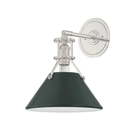 Hudson Valley Lighting Painted No. 2 Wall Sconce in Polished Nickel/Soft Green by Mark D. Sikes MDS350-PN/SSG