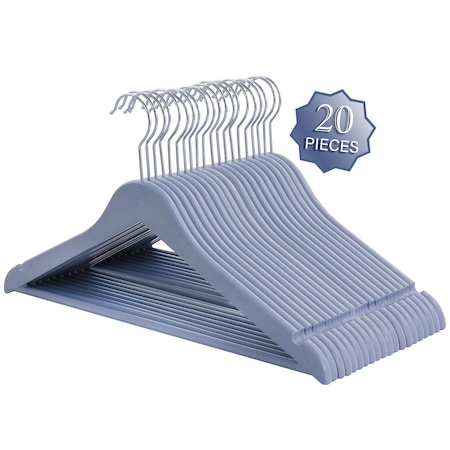 Elama Home 20 Piece Eco Friendly Coat Hangers in Blue ELH-6002-BLUE