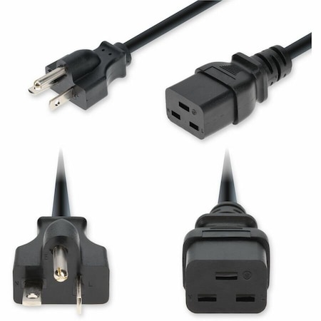 Add-On 3FT NEMA 5-20P MALE TO C19 FEMALE INDUSTRIAL GRADE TEMP 12 AWG 125V AT 20A PVC S ADD-N5202C19I12G3FBK