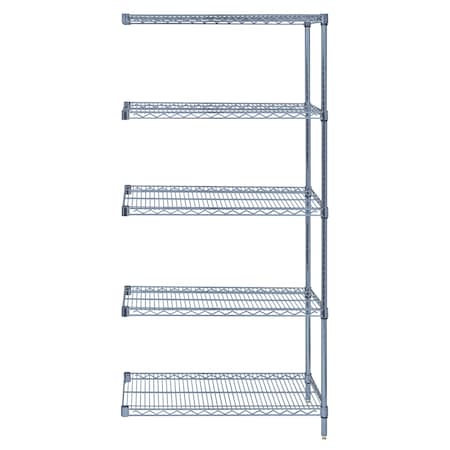 Quantum Storage Systems WIRE 5 SHELF ADD-ON KIT GRAY 74in AD74-1242GY-5