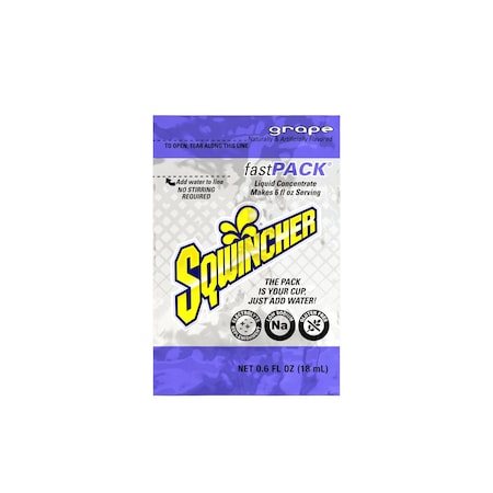 Sqwincher Sports Drink Liquid Concentrate 0.6 oz., Grape, Pk50 159015302