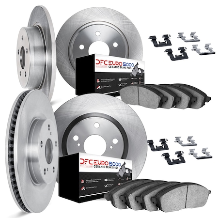 Dynamic Friction Co DFC Rotors with EURO 5000 Ceramic Brake Pads includes Hardware 6614-11113