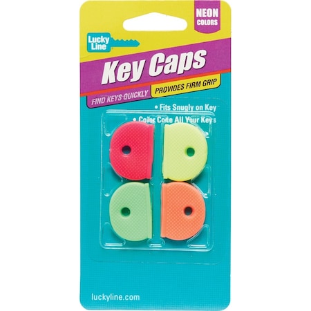 Lucky Line Vinyl Key Identifier Cap Assorted Neon Colors, 4PK 16506