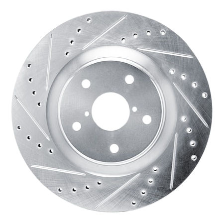 Dynamic Friction Co DFC Brake Rotor - Drilled and Slotted - Silver 631-13049L