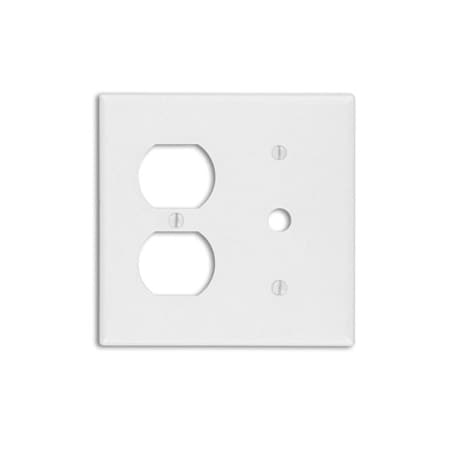 Leviton Combination Wallplate, Standard Size, Gang 2, White 88078