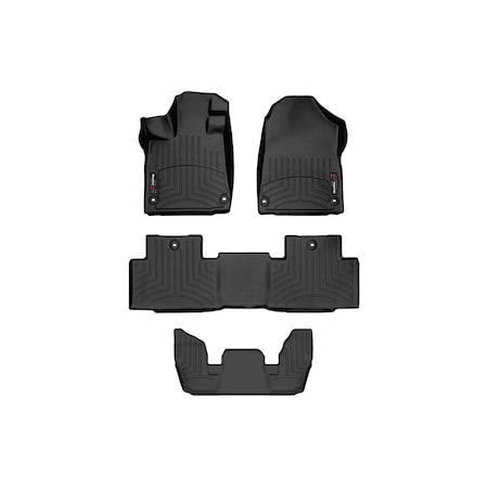 Weathertech Black, Front, rear, and rear Floorliners 441669-1-2-3