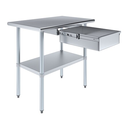 Amgood 24 in. x 36 in. Stainless Steel Table With Drawer AMG WT-2436 + DRAWER-1520-Z