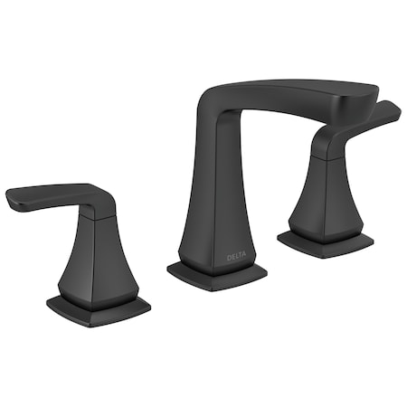 Delta Vesna Two Handle Widespread Bathroom Faucet In Matte Black 35789LF-BL