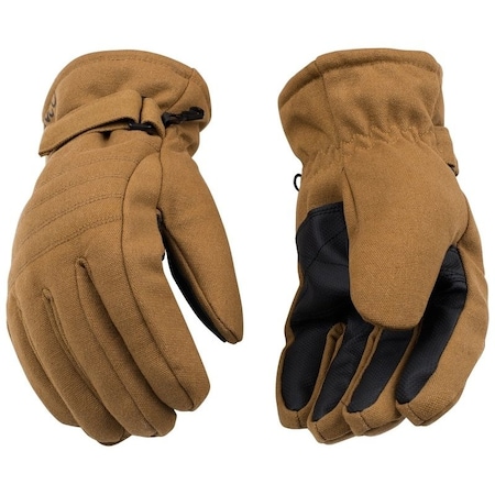 Kinco Ski Gloves, XL, Wing Thumb, HookandLoop Cuff, Canvas, Brown 1170-XL