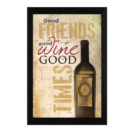 Homeroots Good Wine 1 Black Framed Print Wall Art 405230