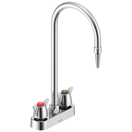 Delta Commercial W67 Series Mixing Faucet Two Handle 4 In Deck-Mount Laboratory Mixing Faucet In Chrome W6720