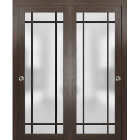Sartodoors Sliding Closet Bypass Doors with Hardware Planum 2112 64x80 (2* 32x80) Solid Core Modern Interior PLANUM2112DBD-CA-64 x 80 (2* 32x80)