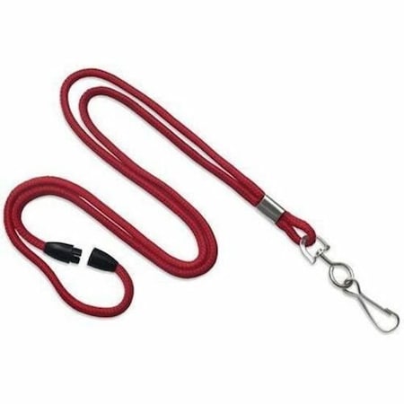 Brady Round Braid Lanyard with Nickel Plated Steel Swivel Hook - Red 2137-2006
