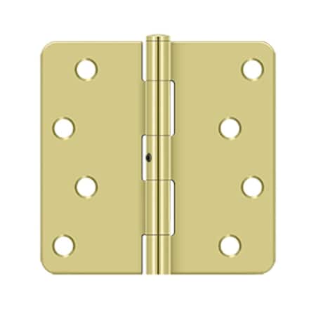 Deltana 4 x 4 x 1/4 Radius Hinge; Heavy Duty; Bright Brass Finish S44R4N3