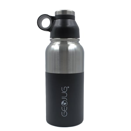 Brentwood Industries GeoJug 40oz Stainless Steel Vacuum Insulated Water Bottle, Black 750104142M