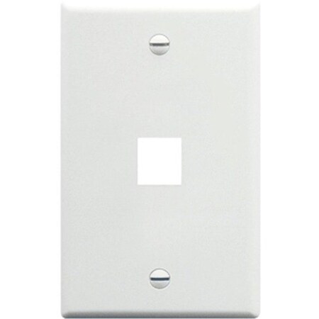 Icc Single-Gang Flush Mount Faceplate, 1-Port, White IC107F01WH
