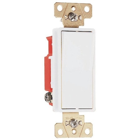 Pass & Seymour Wall Switch, 2 hp, Rocker, 20 A, White 2623WB100M