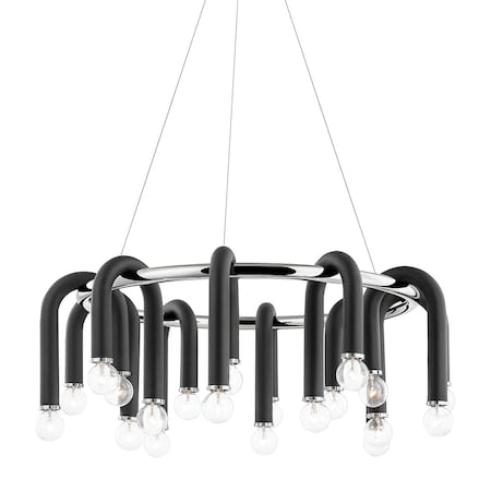 Mitzi Whit 20 Light Chandelier 6 In. Polished Nickel/Black H382820-PN/BK