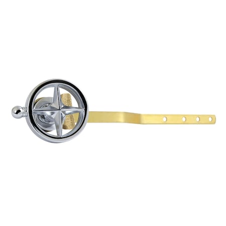 Kingston Brass Front Mount Toilet Tank Lever with Knurled Handle, Polished Chrome KTRNK1