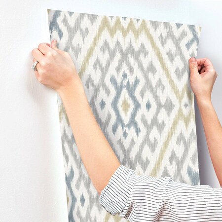 A-Street Prints Solola Chartreuse Ikat Wallpaper 4146-27235